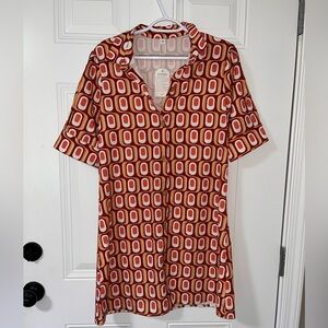 Geometric Patterned Shirt Dress